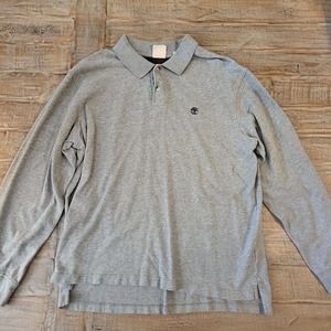 Timberland Stratham Issue Mens Polo Shirt Grey Long Sleeve Size XX Large